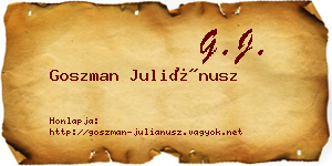Goszman Juliánusz névjegykártya